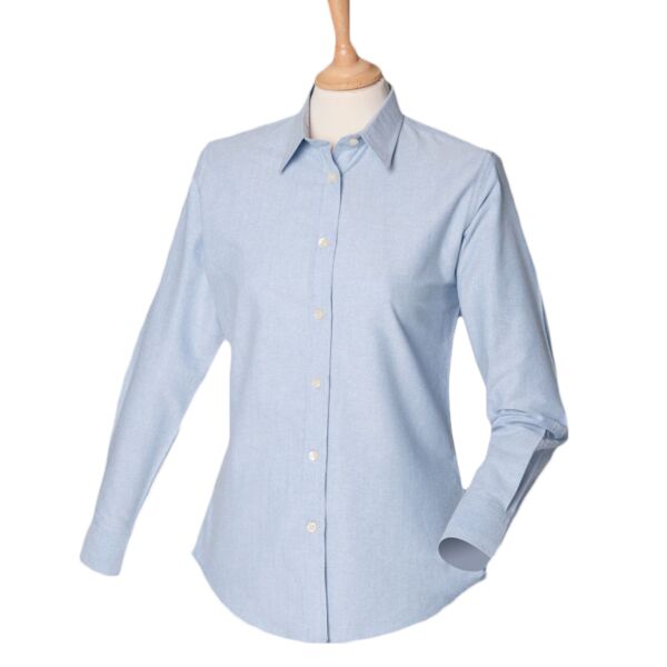 Henbury Ladies Long Sleeve Classic Oxford Shirt Thumbnail